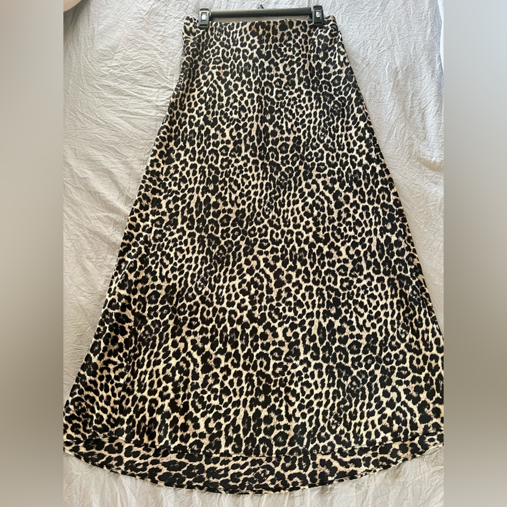 Liverpool cheetah print bias cut skirt
